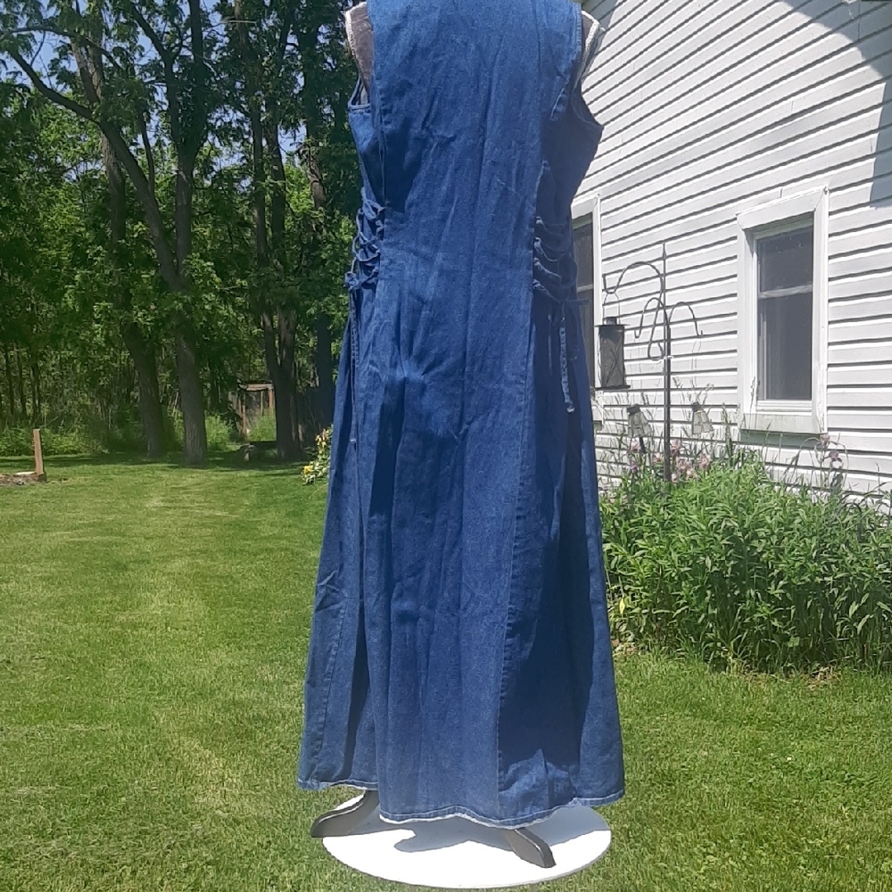 Eastwest💙Cinched Waist Flattering Denim Midi Size M - Picture 8 of 13